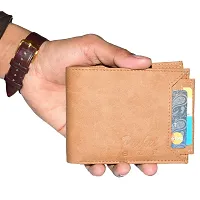 pocket bazar men's wallet beige color Artificial leather-thumb4