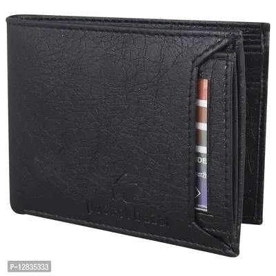 pocket bazar Men's Wallet Black Artificial Leather Wallet ATM (7 Card Slots)-thumb0