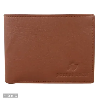 pocket bazar Men's Wallet || Artificial || Leather Wallet || Multicolor || 10 Card Slots (Tan-02)