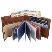 pocket bazar Men's Wallet Tan Artificial Leather Wallet (10 Card Slots)-thumb1