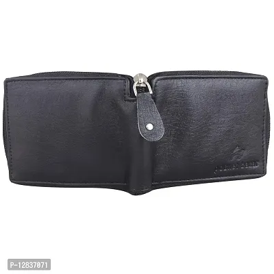 Pocket Bazar Men Casual Artificial Leather Wallet (Black)-thumb3