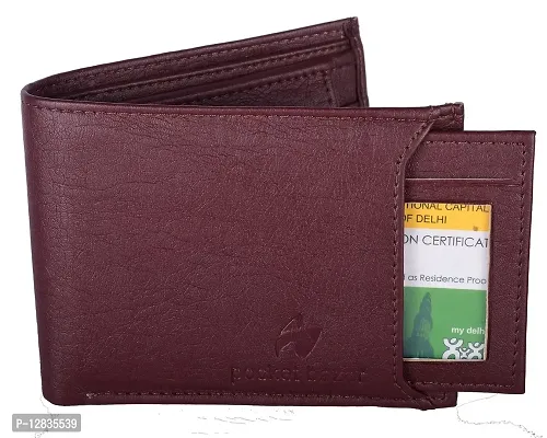 Pocket Bazar Men Purses || Casual || Artificial || Leather Wallet || 7 Card Slots || Wallet for Men (Brown-02)