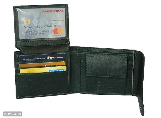 pocket bazar Men's Wallet Green Artificial Leather Wallet (5 Card Slots)-thumb4