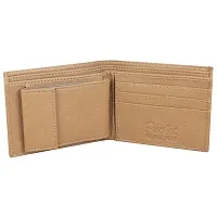 pocket bazar Men's Wallet Beige Artificial Leather Money Clip (10 Card Slots)-thumb2