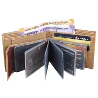 pocket bazar Men's Wallet || Artificial || Leather Wallet || Multicolor || 10 Card Slots (Beige)-thumb2