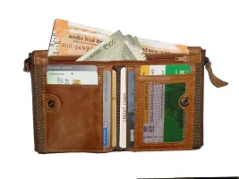 pocket bazar Men Tan Genuine Leather Wallet (8 Card Slots)-thumb2