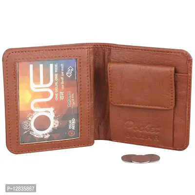 Pocket Bazar Men Casual Artificial Leather Wallet (Tan)-thumb2