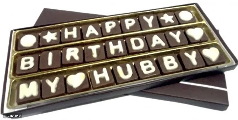 Classic Happy Birthday My Hubby Chocolate Message Bars (1 Units)-thumb0