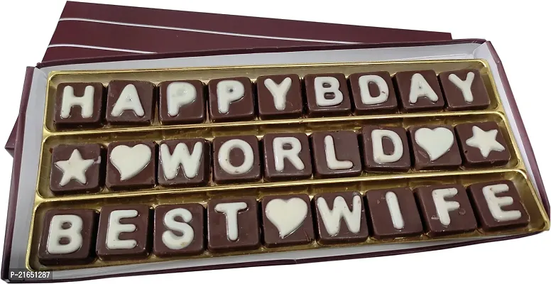 Classic Happy Bday World Best Wife Chocolate Message Bars (1)