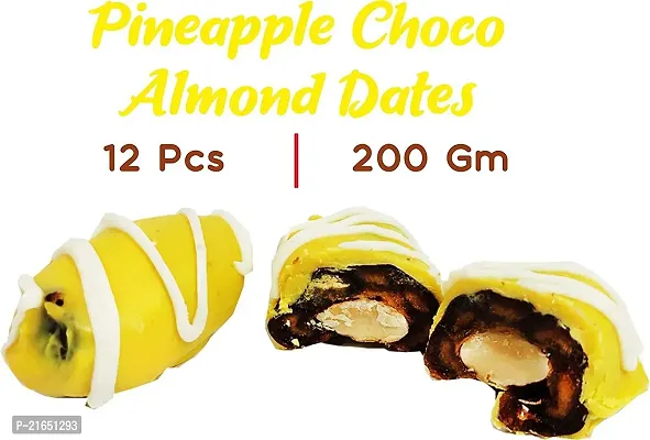 Classic Pineapple Chocolate Date With Center Filled Roasted Almonds200 Grams Bars (12 X 16.67 G)-thumb3