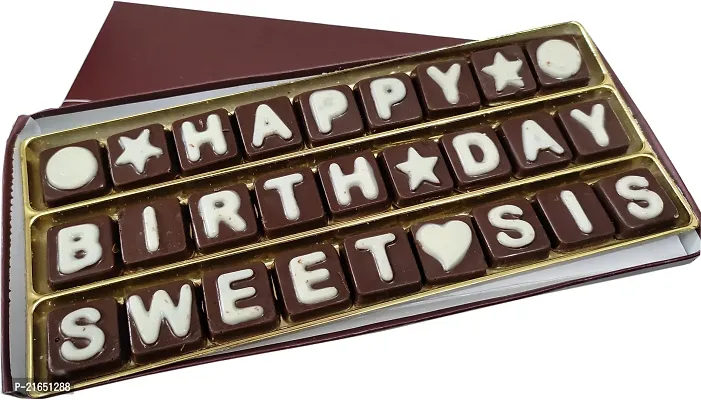 Classic Happy Birthday Sweet Sis Chocolate Message (1 Units)