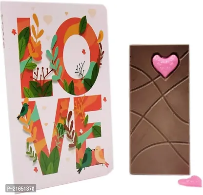 Classic Valentine Heart Pop Chocolate Bar In Love Greeting Box-Valentine Day Gift Bars (80 G)