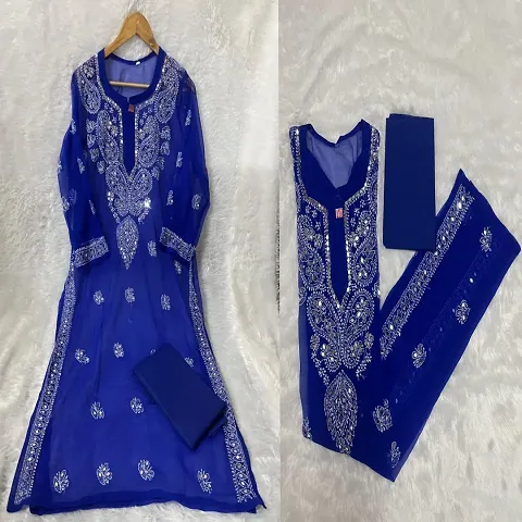 Stylish Chikan Kurta with Inner For Women