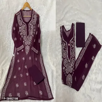 Stylish Chikan Kurta with Cotton Inner For Women