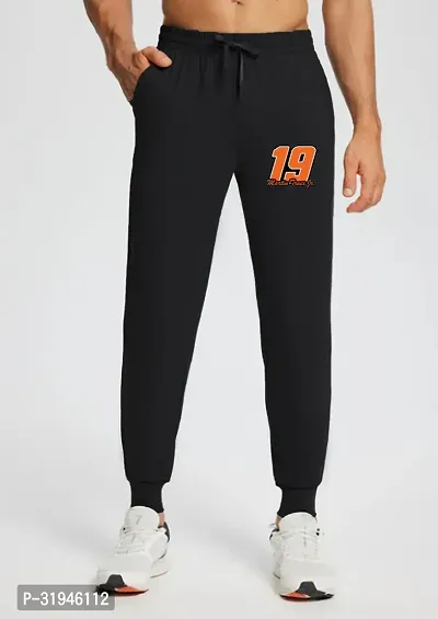 Stylish Cotton Printed Regular Track Pants For Men-thumb0