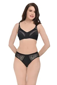 Stylish  Solid Bra And Panty Set For Women Pack Of 2-thumb1