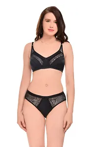 BB Comfort Women's  Black Non-Padded  Non-Wired Lingerie Set-thumb1