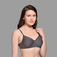 BB Comfort Women's  Lightly Padded Non-Wired Light Grey, Multiway  straps T-shirt Bra.-thumb1