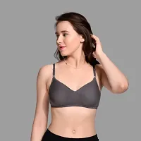 BB Comfort Women's  Lightly Padded Non-Wired Light Grey, Multiway  straps T-shirt Bra.-thumb2