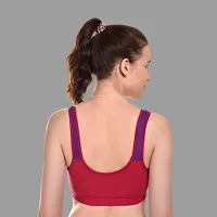 Comfort Women's Pink Cotton Non-Wired Sport Bra-thumb2