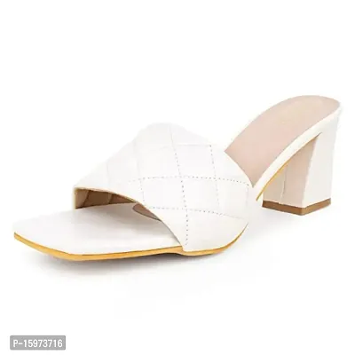 Stylish White Synthetic Solid Heels For Women-thumb0