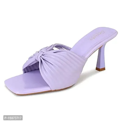 Stylish Lavender Synthetic Solid Mules For Women