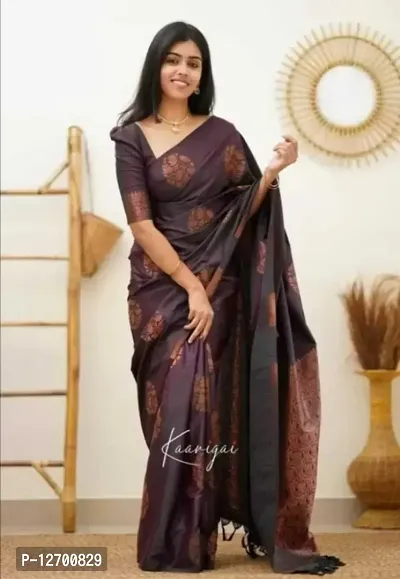 Eligent Self Design Kanjivaram Art Silk Sarees for women wedding wear and party wear dresses-thumb0