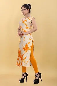 Orange Colored Printed Rayon Kurti-thumb1