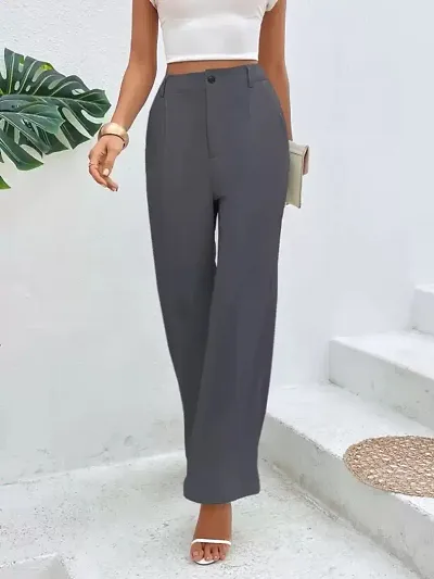 Women Relaxed Fit Pleat-Front Trousers