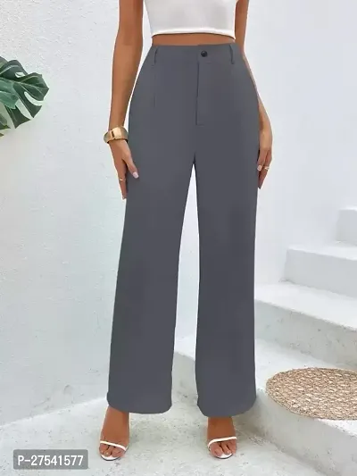 Women Relaxed Fit Pleat-Front Trousers-thumb2
