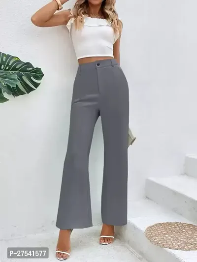 Women Relaxed Fit Pleat-Front Trousers-thumb4