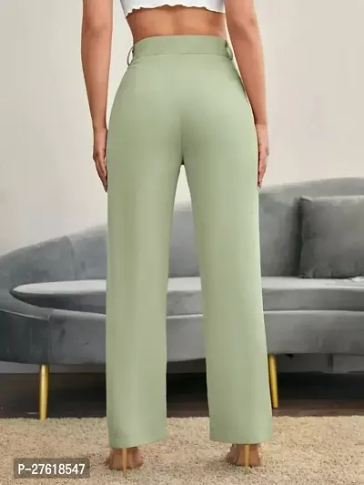 Women Regular Fit Pista Lycra Blend Trousers-thumb3