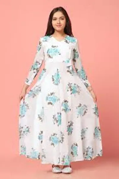 Stylish Cotton Blend Printed Ethnic Gown
