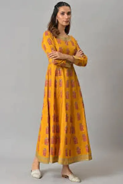 Bollywood Style Cotton Blend Ethnic Gowns 
