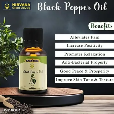 Black Pepper 100% Pure  Natural Essential Oil Undiluted - 15 ML for Hair, Skin, Massage  Aromatherapy-thumb3