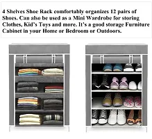 CMerchants Multi Utility Shoe Rack/Wardrobe Cabinet 4 LAYER (Grey)-thumb1