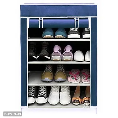CMerchants Multi Utility Shoe Rack/Wardrobe Cabinet 4 LAYER (Blue)-thumb0