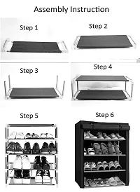 CMerchants 4 shelves shoe rack organiser (Blue)-thumb4