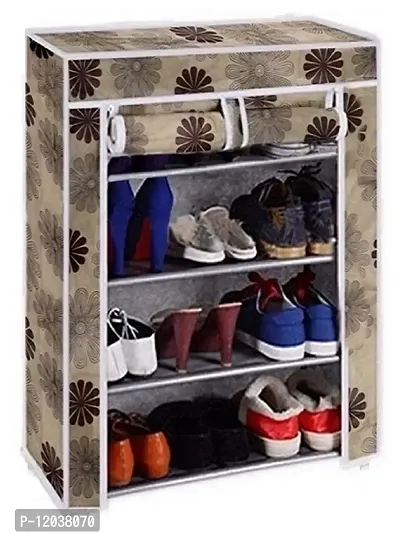 CMerchants Multi Utility Shoe Rack/Wardrobe Cabinet 4 LAYER (Flower)-thumb0