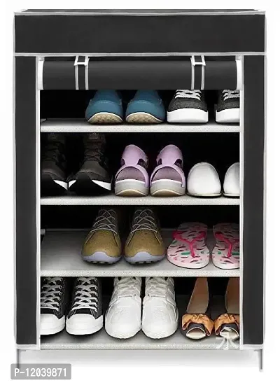 CMerchants Multi Utility Shoe Rack/Wardrobe Cabinet 4 LAYER (Black)