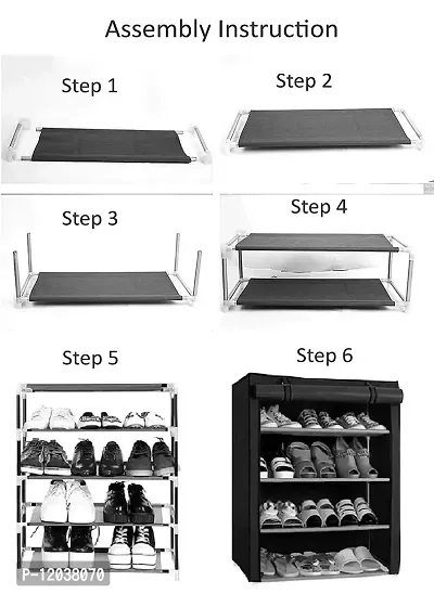 CMerchants Multi Utility Shoe Rack/Wardrobe Cabinet 4 LAYER (Flower)-thumb5