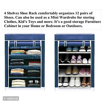 CMerchants Multi Utility Shoe Rack/Wardrobe Cabinet 4 LAYER (Blue)-thumb2