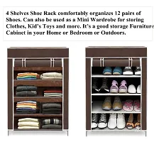 CMerchants Multi Utility Shoe Rack/Wardrobe Cabinet 4 LAYER (Brown)-thumb1