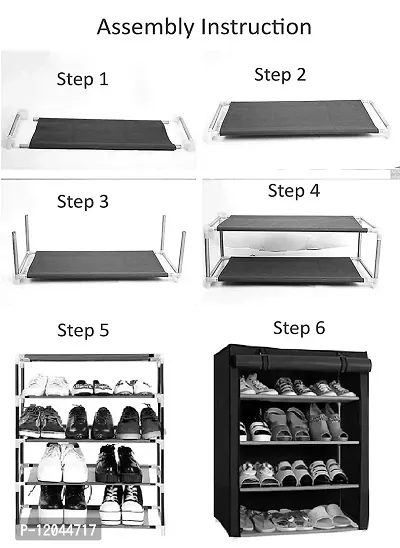 CMerchants 4 shelves shoe rack organiser (Pink)-thumb5