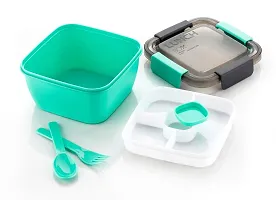 SELDOS Green Color with Spoon and Fork Office School Collage  Lunch Box  (750 ml)-thumb1