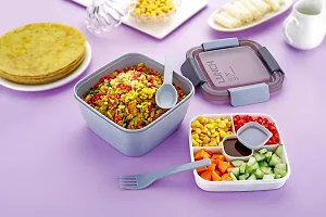 SELDOS Green Color with Spoon and Fork Office School Collage  Lunch Box  (750 ml)-thumb3