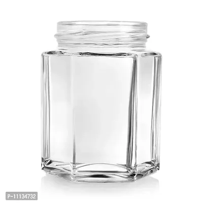 BEAU ENTERPRISE 200 ml hexagonal kitchen storage container jars transparant ( pack of 12 )-thumb4