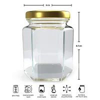 BEAU ENTERPRISE 200 ml hexagonal kitchen storage container jars transparant ( pack of 12 )-thumb1