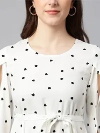 Casual Butterfly Sleeves Printed Women White Top-thumb1