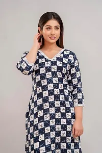 Women's Viscose Rayon Block Printed Straight Kurti with Lace Border-thumb4